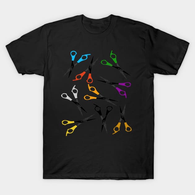 Colorful Scissors Art T-Shirt by piksimp